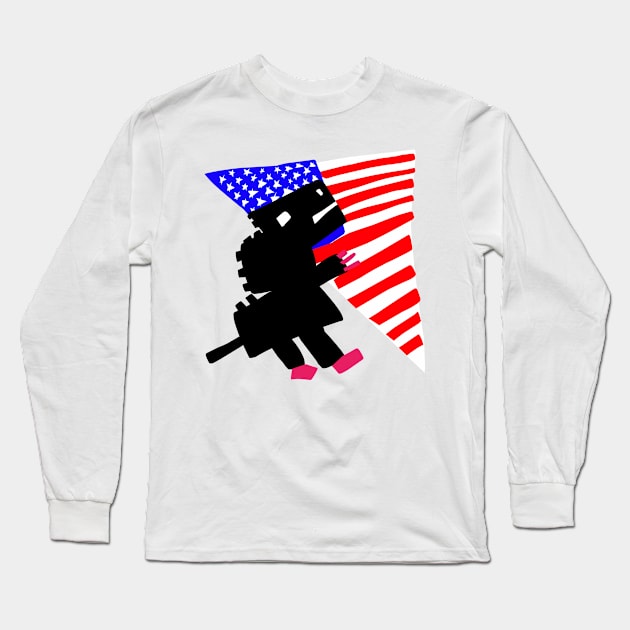 Godzilla flag Long Sleeve T-Shirt by Art engineer
